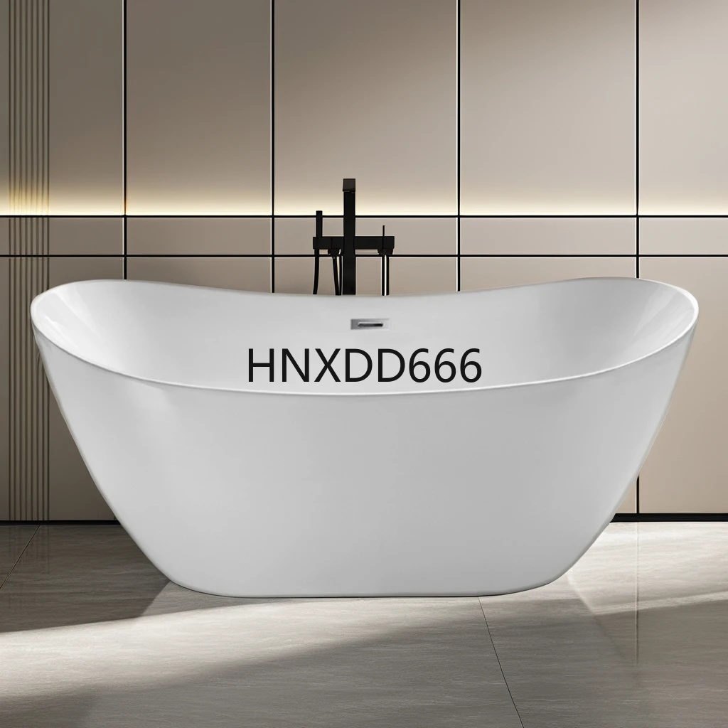 

Free-standing Soaking White Bath Tub Modern Free Standing Stand Alone Design Oval Acryl Bathtub Bathroom Bath Tub
