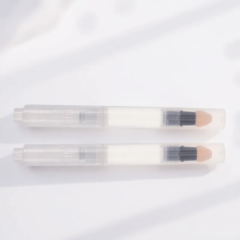 

2Pcs Refillable Sponge Tip Lip Pen Portable Makeup Dispenser Press-Type Blush Foundation Concealer Applicator Blush Pen