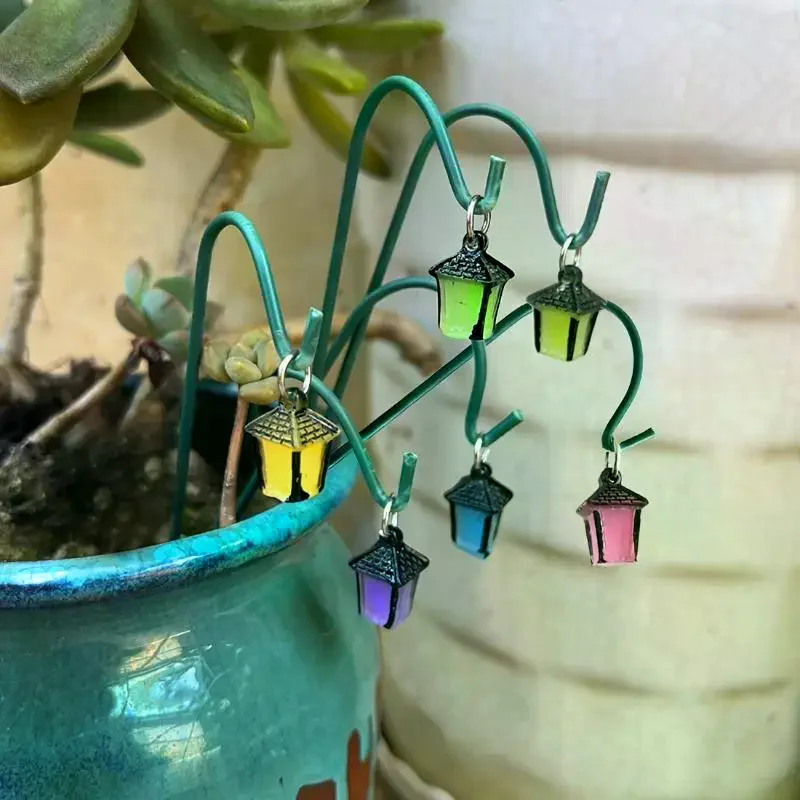 6pcs Garden Miniature Decorative Stakes, Glow-in-the-Dark, Bonsai Mini Decorations, Party Crafts