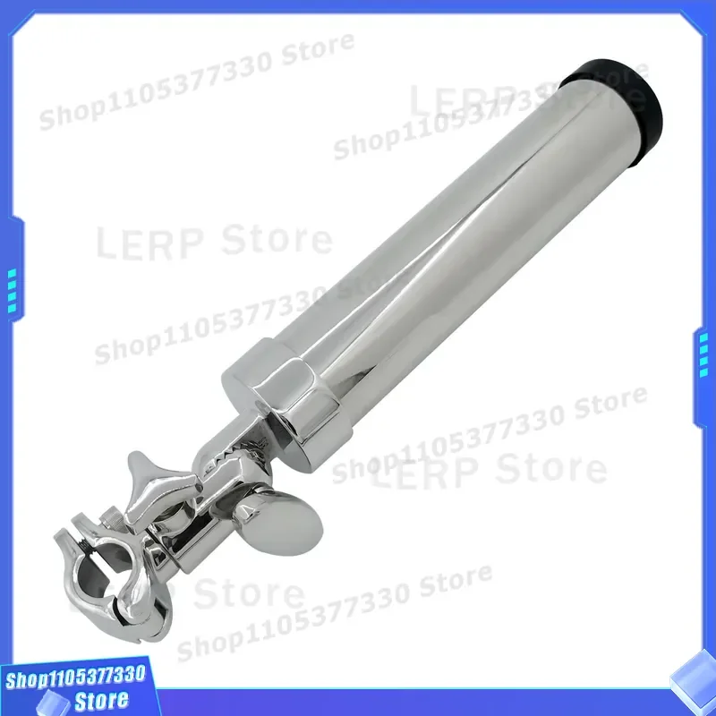360 Degree Rotating Stainless Steel Fishing Rod Holder Tube Clip for Deck Boat Marine Hardware Accessories Heavy Duty Mount