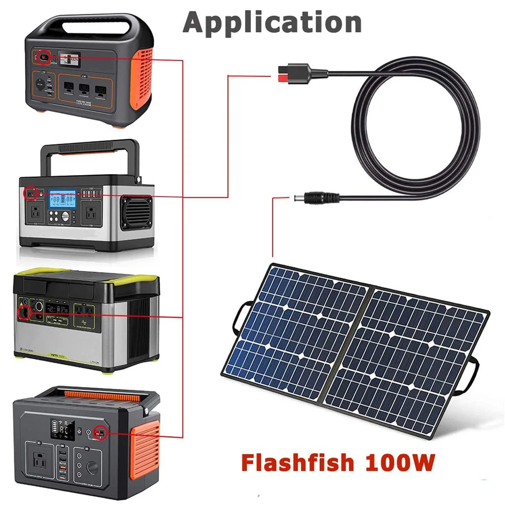 5.5mm x 2.1mm DC to Anderson Connector Solar Charging Cable 18AWG 1.5m Male Power Plug Cable For Portable Generator Solar Panel