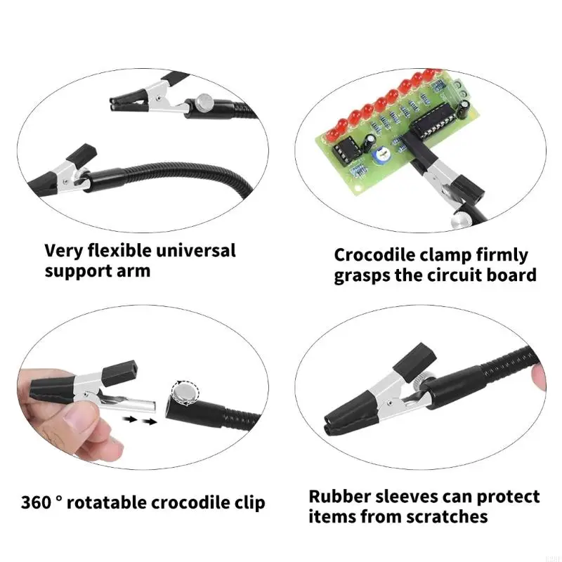 E28F Solid Soldering Assistant Helping Hands Gooseneck Arm For Precise Works