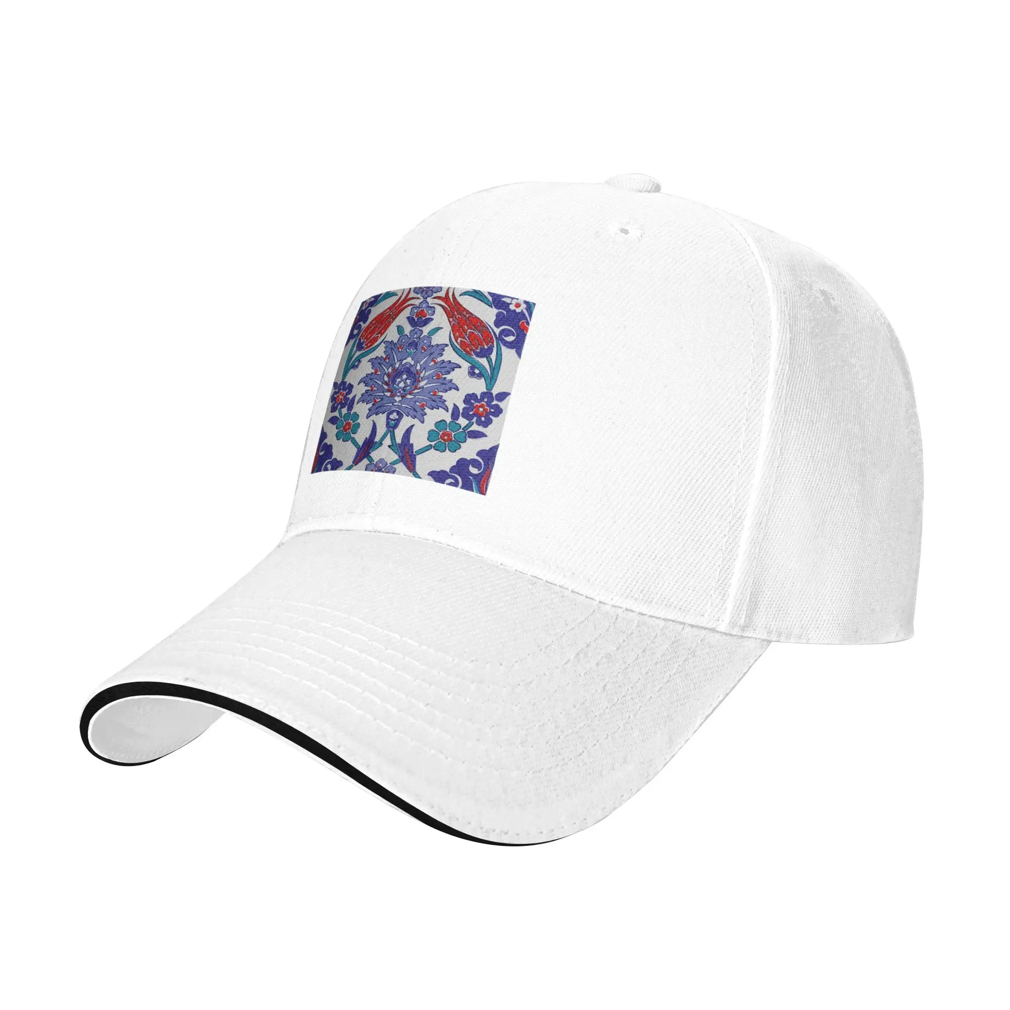 Oriental Tile Floral Pattern Cap Fashion Casual Baseball Caps Adjustable Hat Hip Hop Summer Unisex Baseball Hats Customizable