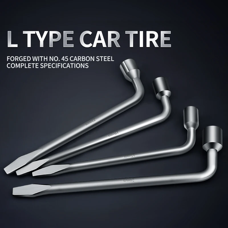 Multifunctional L-type car tire removal wrench flat head pry bar tire changing socket labor-saving wrench manufacturers wholesal