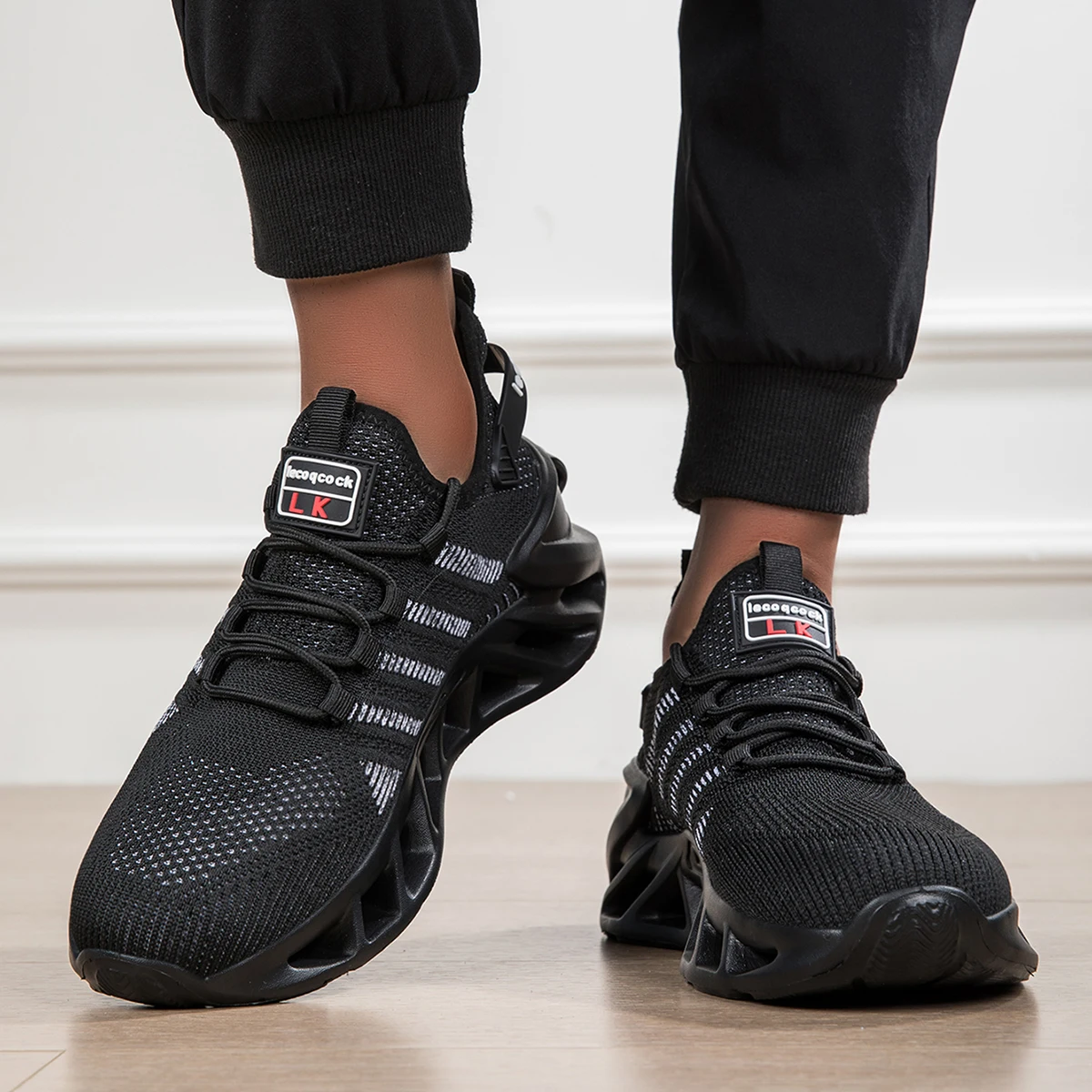 Modische Vielseitige Bequeme Gestreifte Sport-Freizeitschuhe für Herren, Unisex Dickbesohlte Lauf- und Wanderschuhe – Detail 2