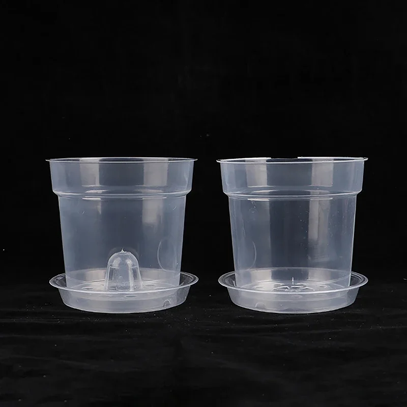 

1 круглый прозрачный горшок для рассады с дренажным отверстием, орхидеи, травы и цветы, садовые инструменты