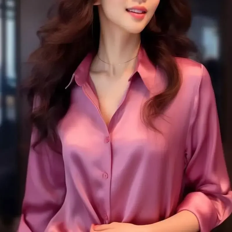 Summer Shirts And Blouses Woman Casual Top Autumn Winter Korean Long Sleeve Button Elegance Sweet Casual Office Lady New Shirts