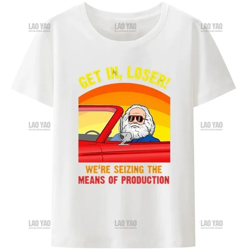 2023 Karl Marx  We're Seizing The Means of Production TShirt Men Clothing Communism Socialism Tee Ropa Hombre Camisetas