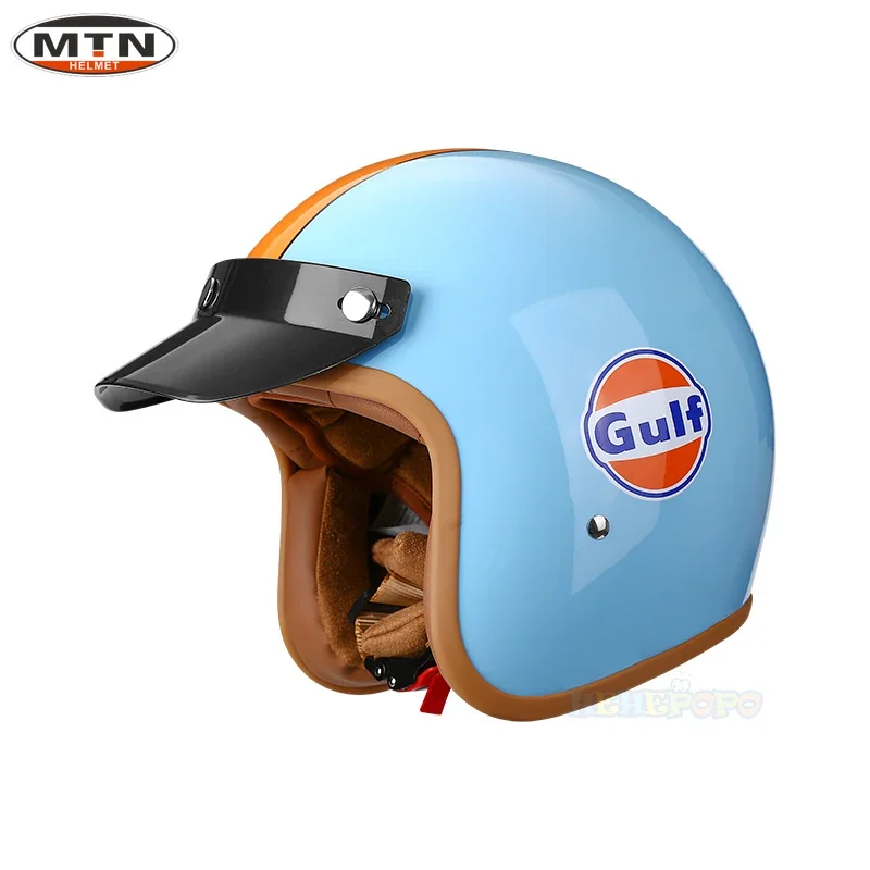 Neu eingeführter Vintage-Motorradhelm DOT-zertifiziertes Kunstleder 3/4 Helm Jet Mask Helm 508