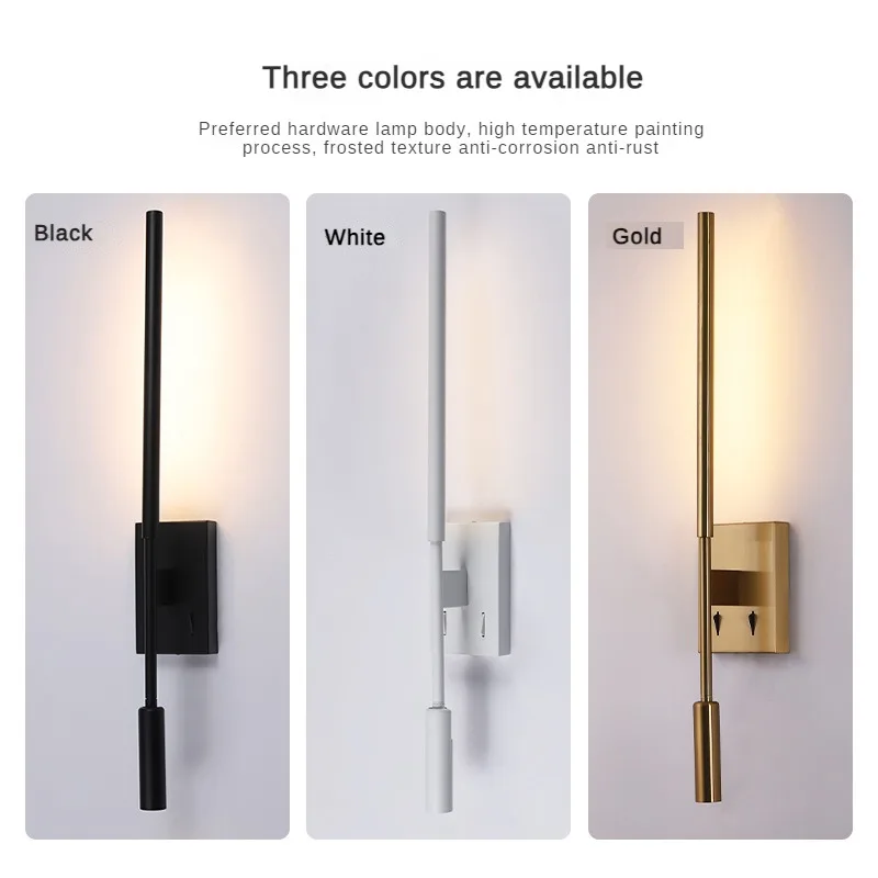 2025 Bedside Wall Lamp 350 Degree Rotation Adjustable Wall Lamp Reading Light with Switch Minimalist Nordic Hotel Room Mound Lig