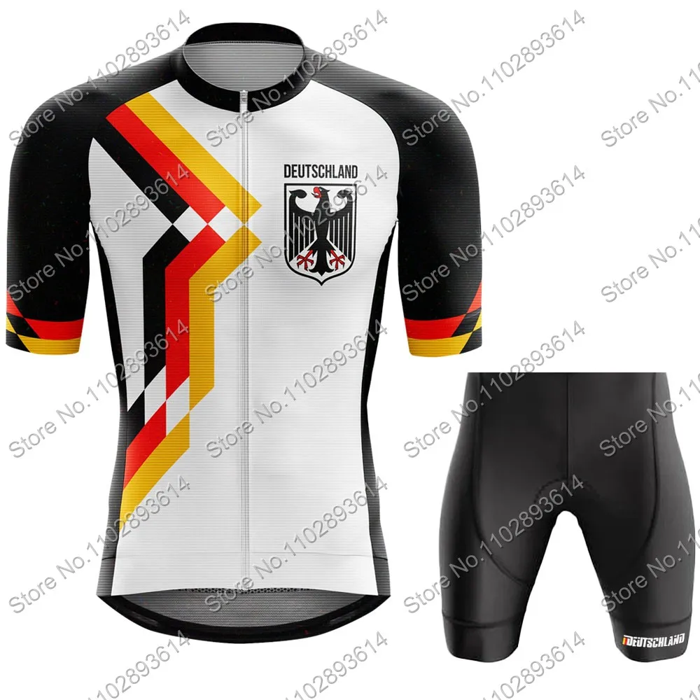 Germany 2024 Cycling Jersey Set Mens Deutschland Clothing Short Sleeve Kit Road bike Shirt Bicycle Bib Shorts MTB Radtrikot