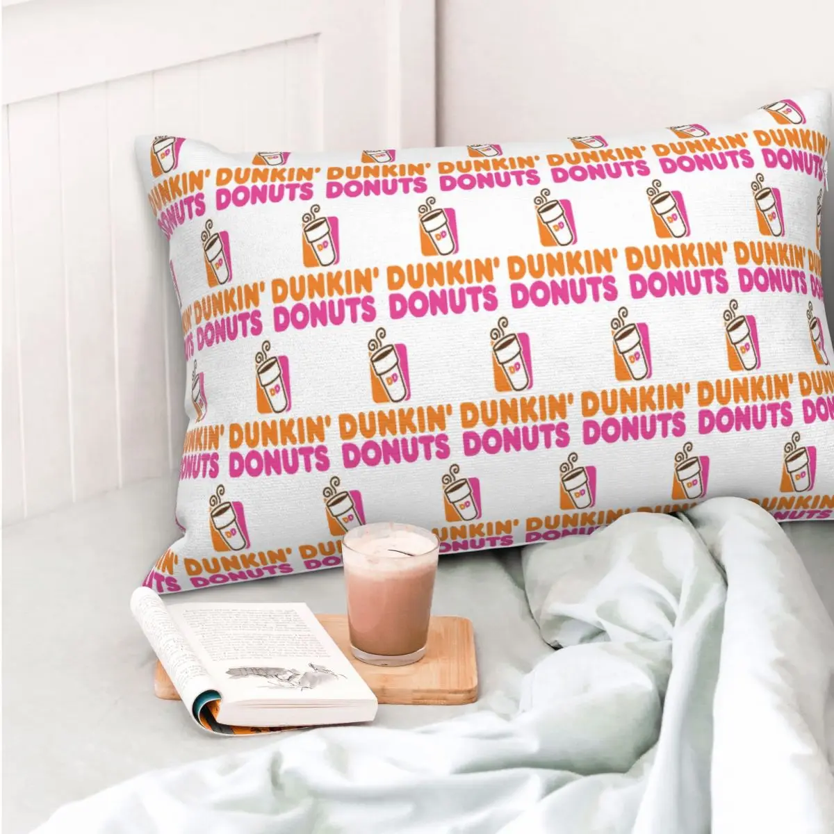 

Dunkin Donuts Rectangle Pillowcase Cushion Cover Decor Bedroom Bed Home Comfort Throw Pillow