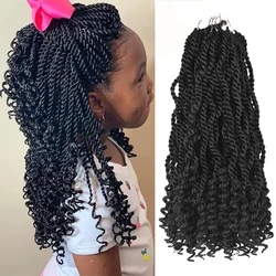 Wavy Senegalese Twist Crochet Hair 12 Inch Crochet Braids Senegalese Twist Synthetic Braiding Hair Extension