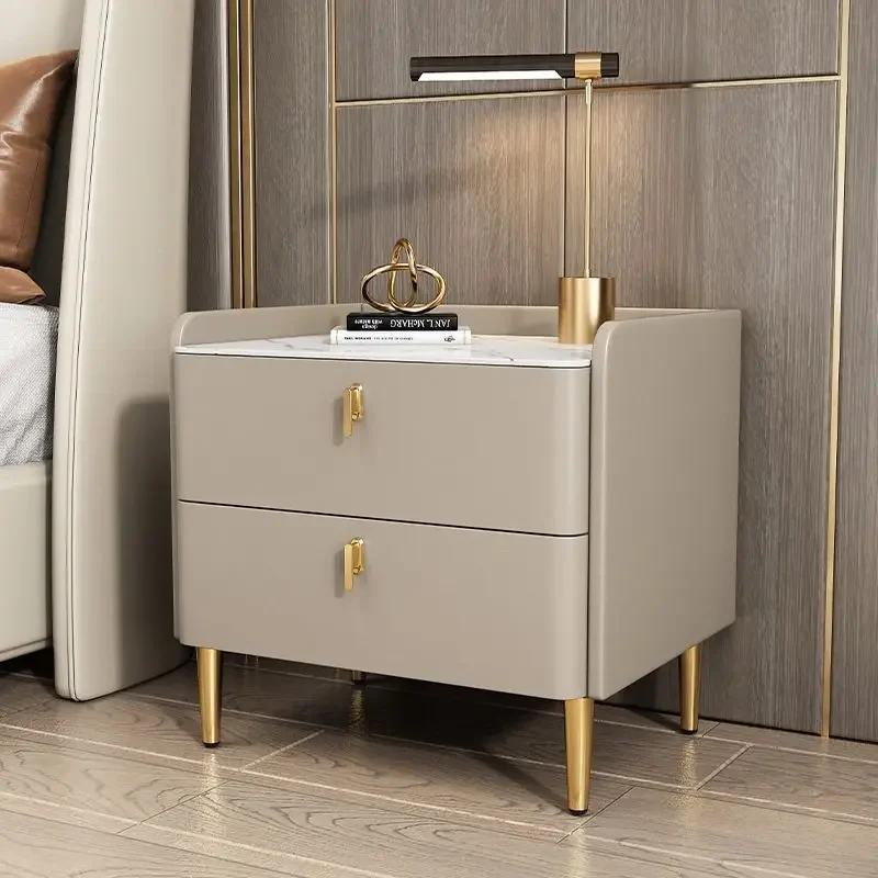 

Luxury 2/3 Drawers Solid Wood Bedside Table Storage Dresser Cabinet Nightstands Slate Mini Night Stands for Bedroom Furniture