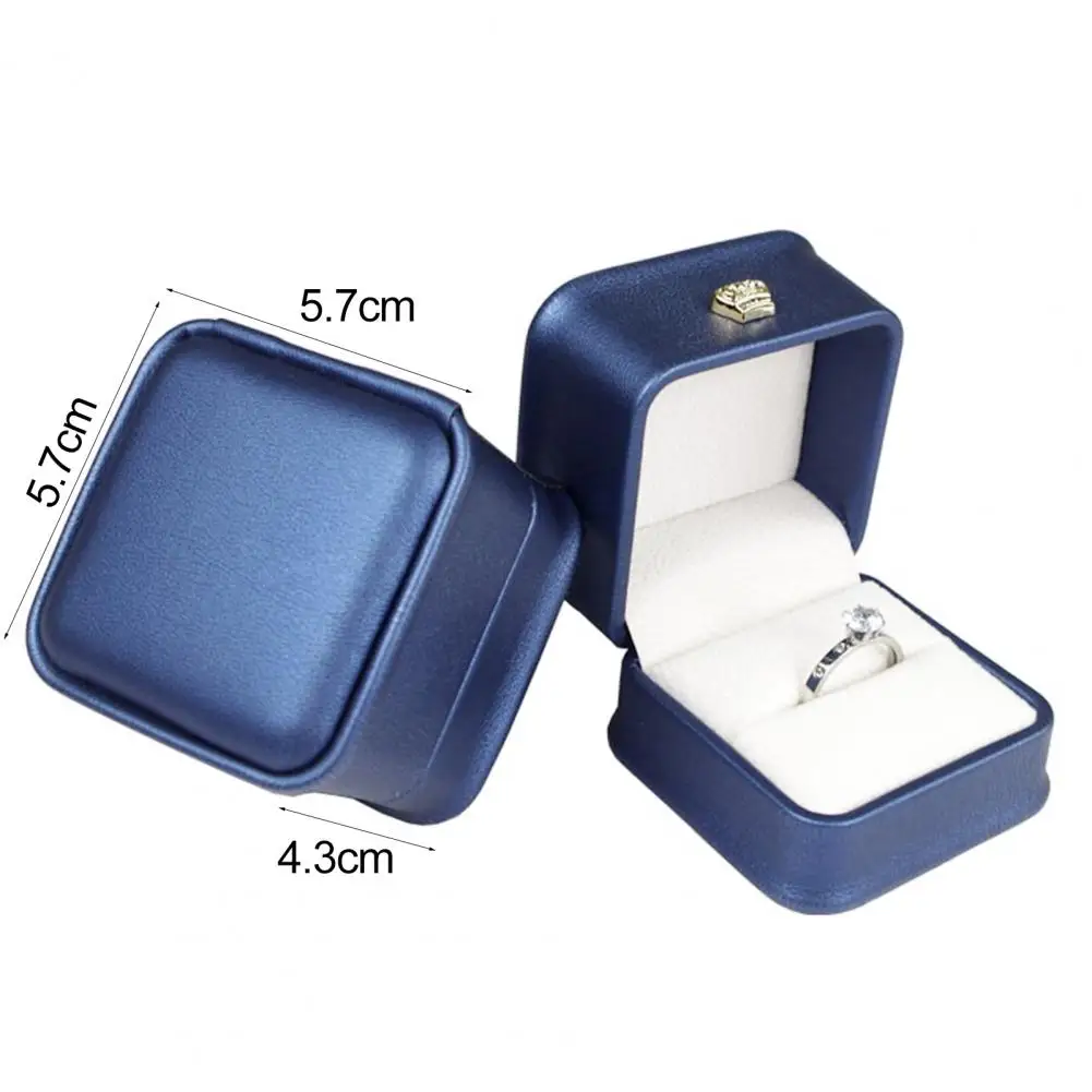 Engagement Wedding Ring Box Square Velvet Jewelry Case Display Holder Box Couple Ring Box Gift Case Ring Earring Display Storage