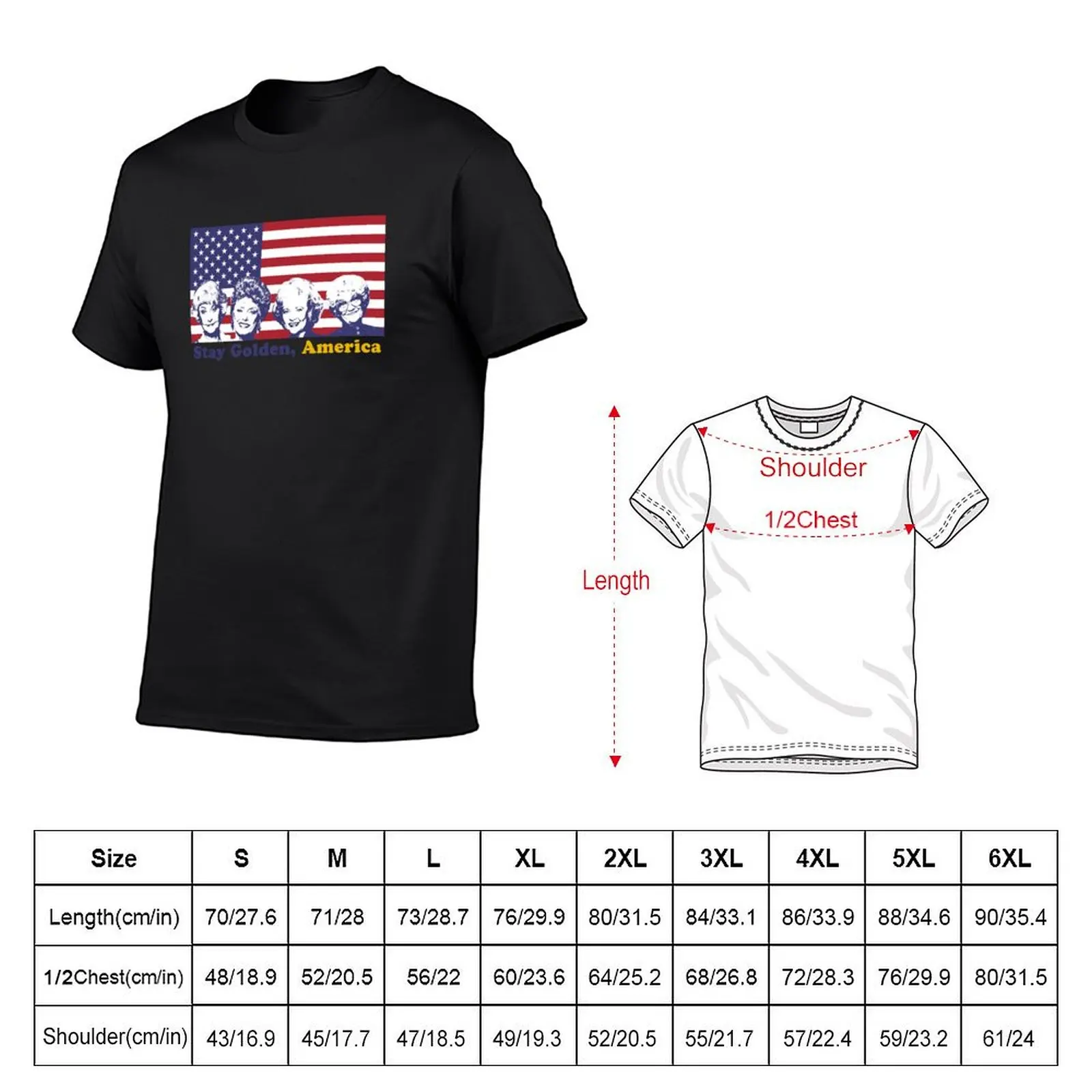 Stay Golden, America T-Shirt oversized sports fans men graphic t shirts