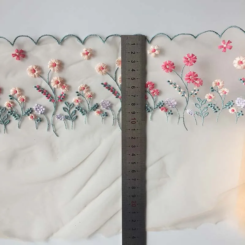 13 jardas floral bordado renda guarnição saia bainha roupa interior material de costura artesanato diy vestuário tecidos rendas