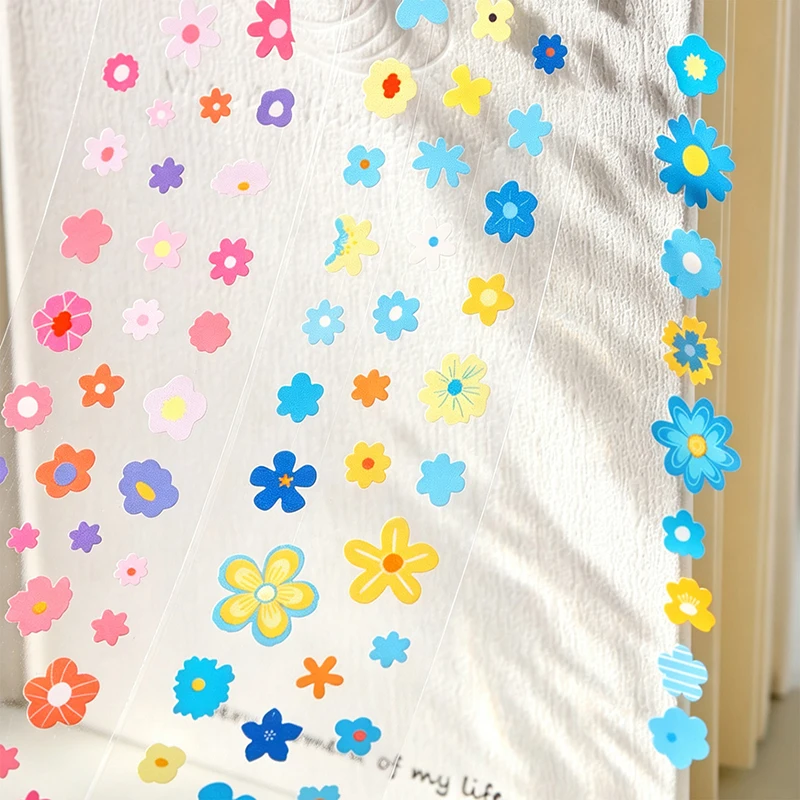 2m/Roll Beautiful Little Flower PET Tape Paper Journal Decor Adhesive Masking Tape Scrapbooking Collage Diary Stationery sticker