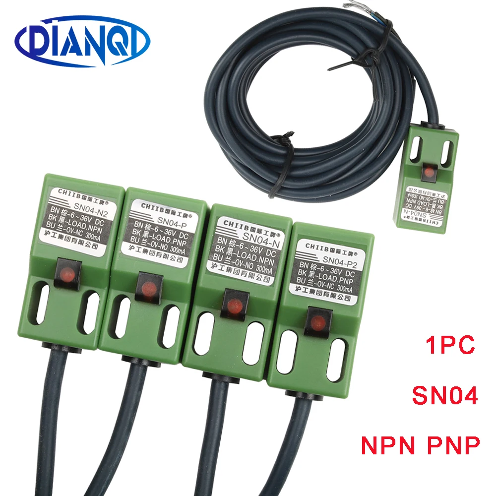 

1 шт. индуктивный датчик приближения SN04-N SN04-P SN04-N2 SN04-P2 NPN PNP 3WIRE NO NC Расстояние обнаружения 4 мм постоянного тока 6-36 В