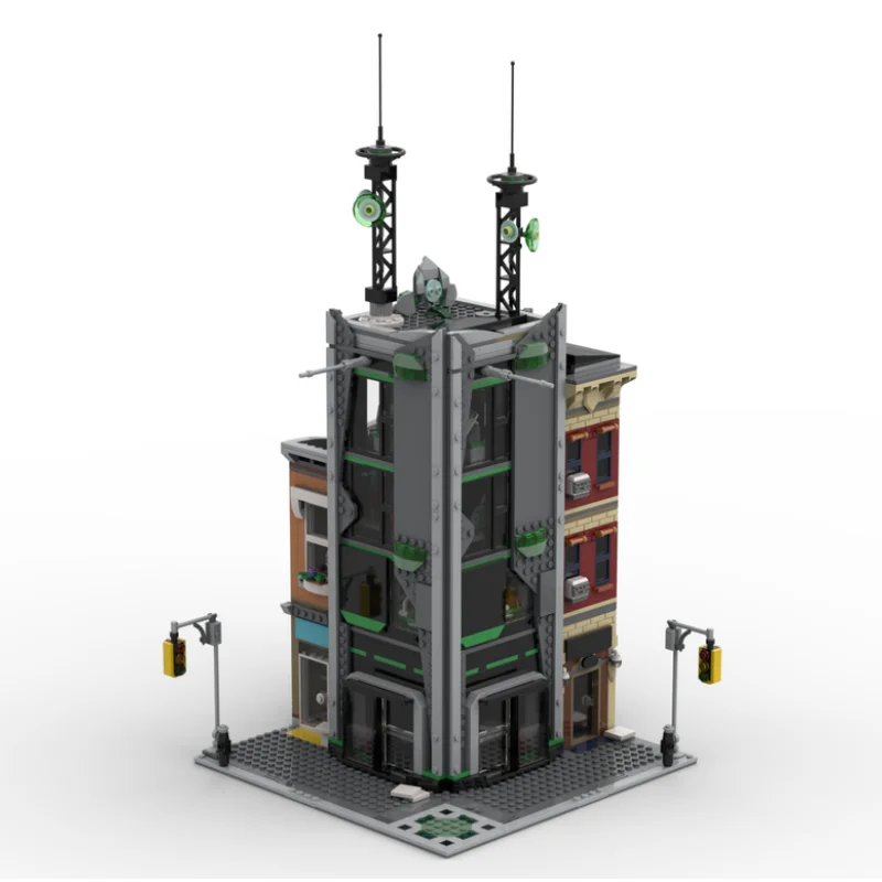 MOC-237263 عرض الشارع برج Oscorp بنة نموذج الطوب تجميع اللعب هدية هدية للكبار بناء الهدايا الإبداعية #2