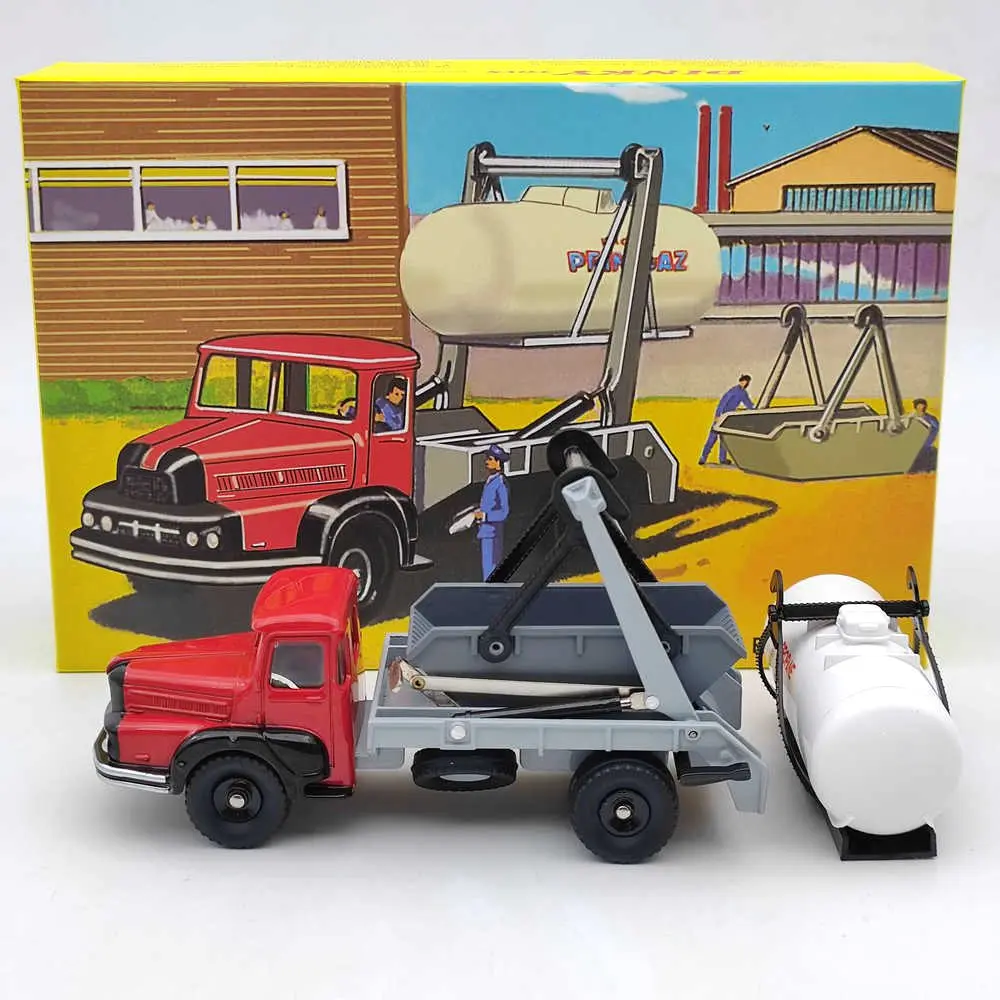 Atlas Dinky 805 Truck Unic Multibenne Marrel and tank Primagaz Diecast Toys Auto Car Collection Gift