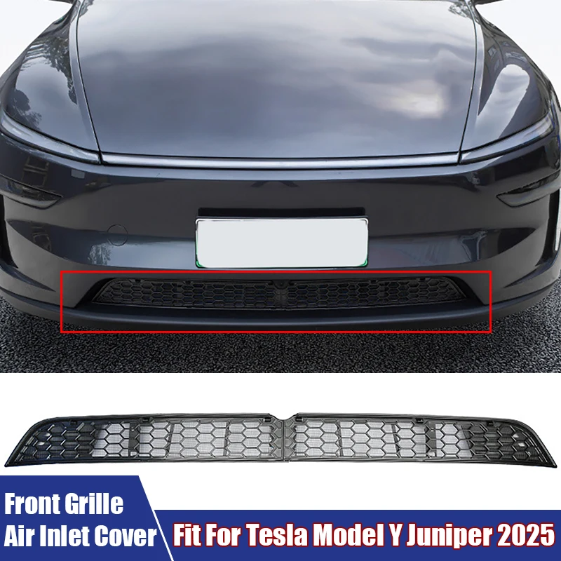 For Tesla Model Y Juniper 2025 Front Grille Air Inlet Protective Covers Heat Dissipation Vent Insect-proof Honeycomb Mesh Cover