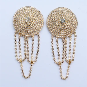 1 Çift Püskül Göğüs Çıkartmalar, Rhinestones Zincir Sutyen Kadınlar için Parlak Kristal Meme Kapağı, Takı, Delici Olmayan, İç çamaşırı, Aksesuarlar 8 en çok satan, spor sutyeni, kristal-no. 6