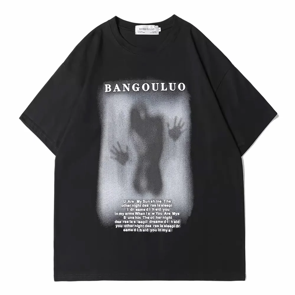 Men's Summer Loose-Fit Casual Streetwear T-Shirt — Harajuku-Style Printed Short-Sleeve Top 2026 New