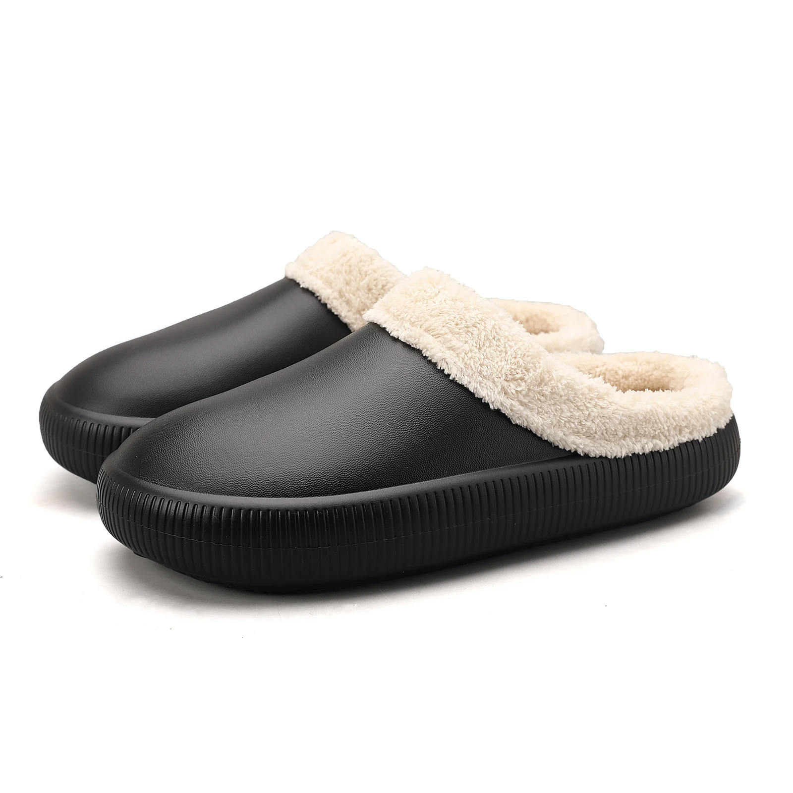 Winter Men Women Slippers Warm Furry Slides Soft Indoor Home Cotton Shoes Lovers Casual Fluffy Bedroom Slippers Plush Fur Clogs