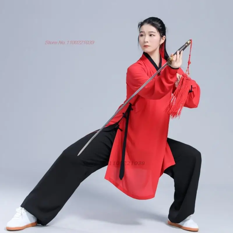 2024 chinese kung fu tai chi clothing martial arts taijiquan wushu uniform vintage tops+pants wing chun training exercise set