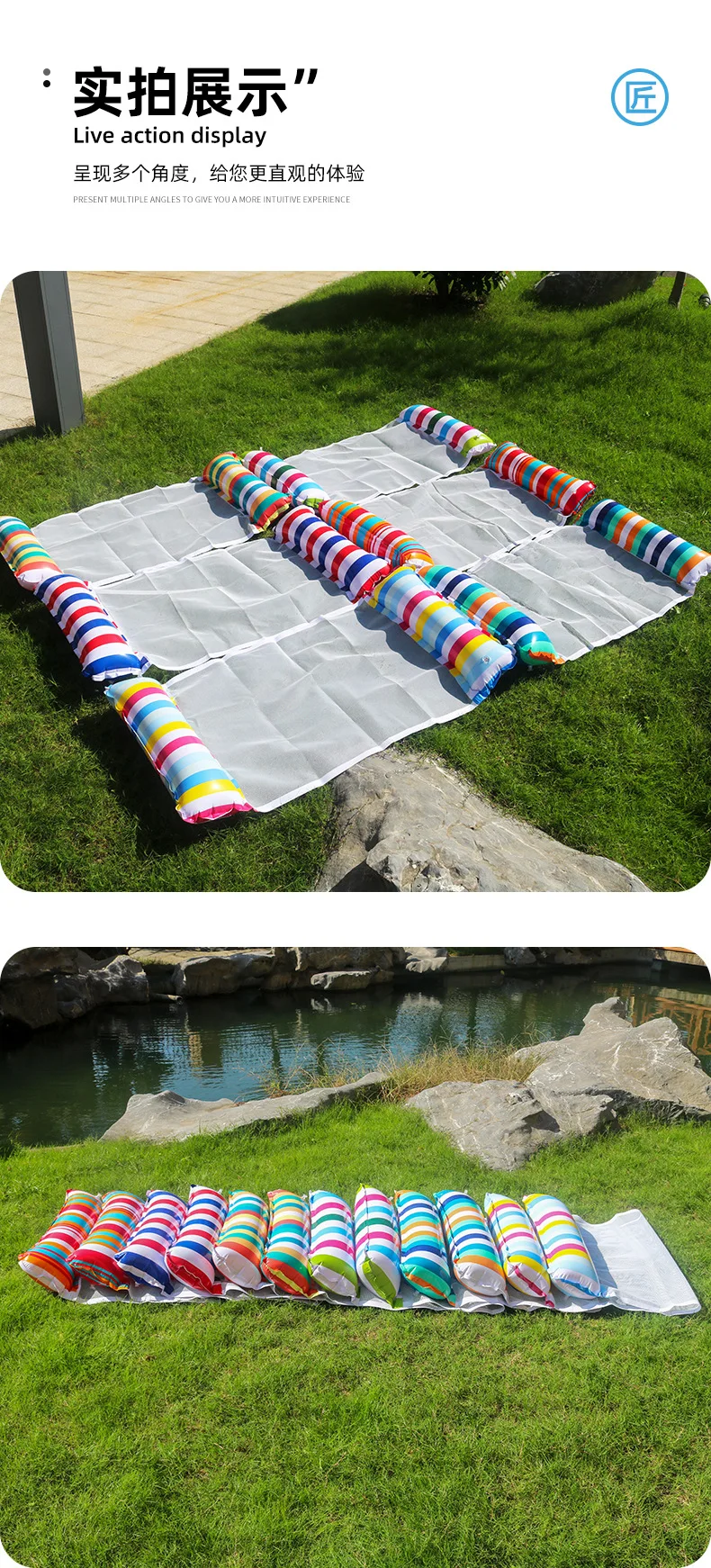 Balés de piscina, juegos inflables, diversión acuática, sofá plegable de PVC, tumbona inflada, flotante, natación de verano, playa, 125cm