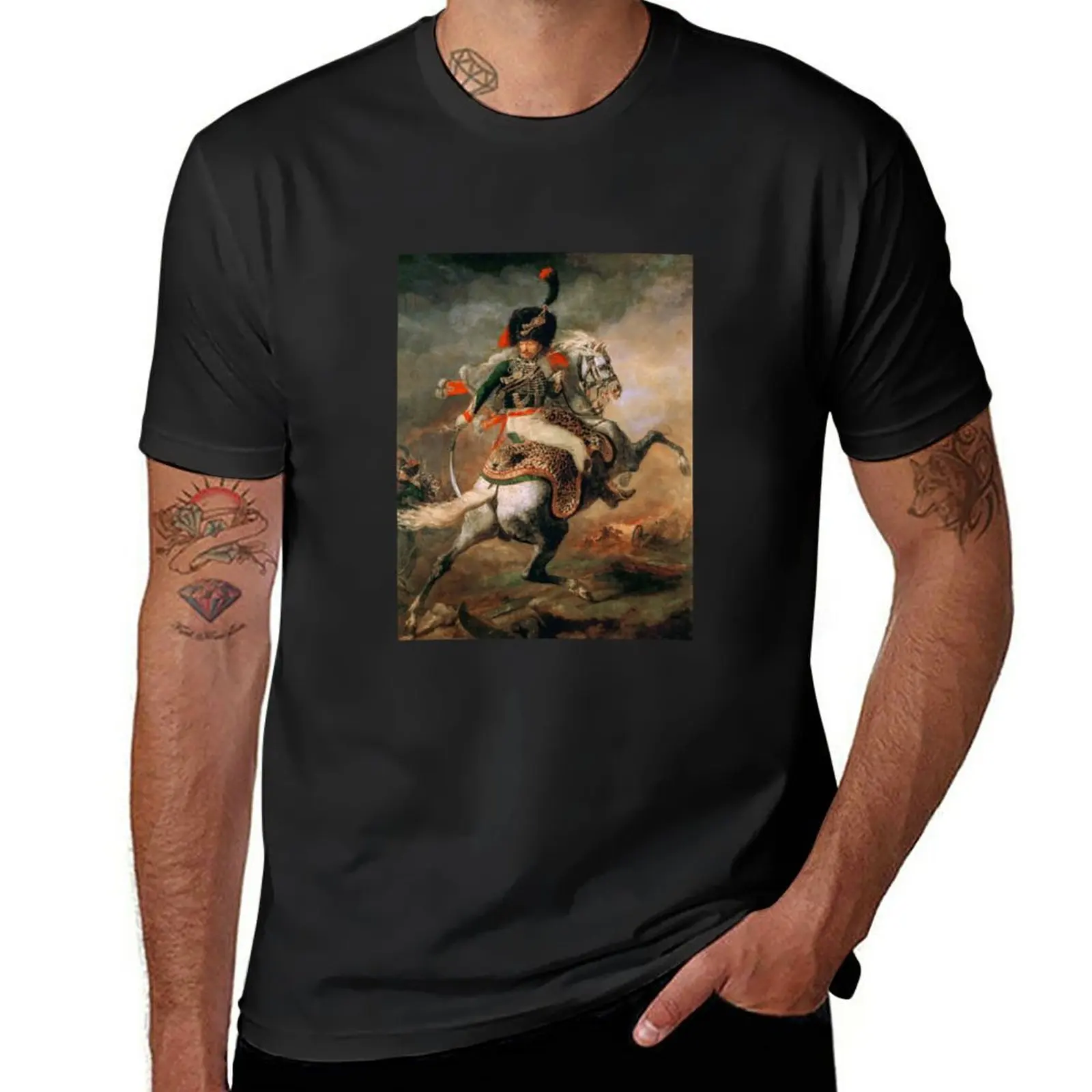 The Charging Chasseur. Théodore Géricault. T-Shirt tees oversized men t shirt