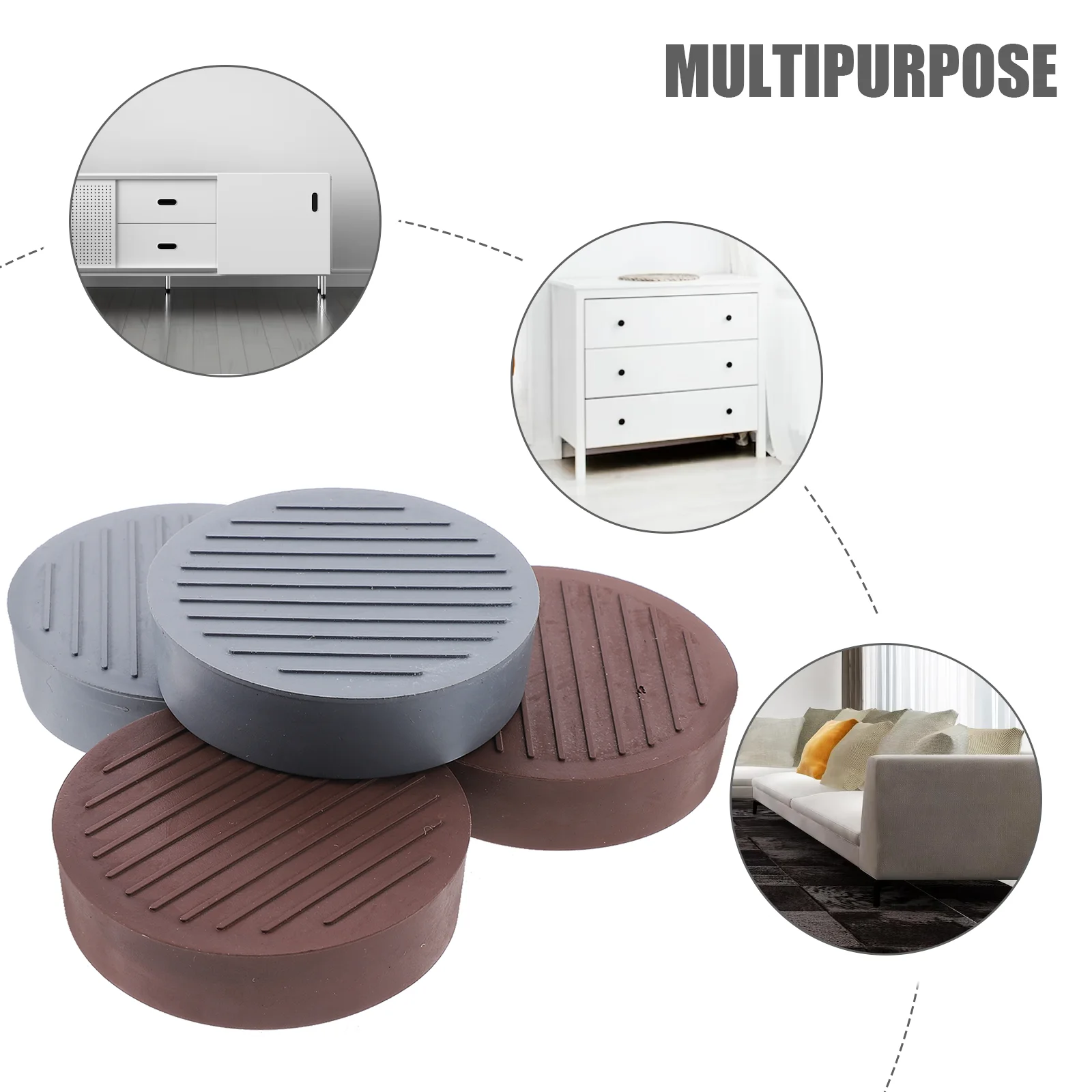 4 Pcs Furniture Caster Cups Wooden Floor Foot Pads Leg Cushions Multi-function Coasters Household Rubber Compact