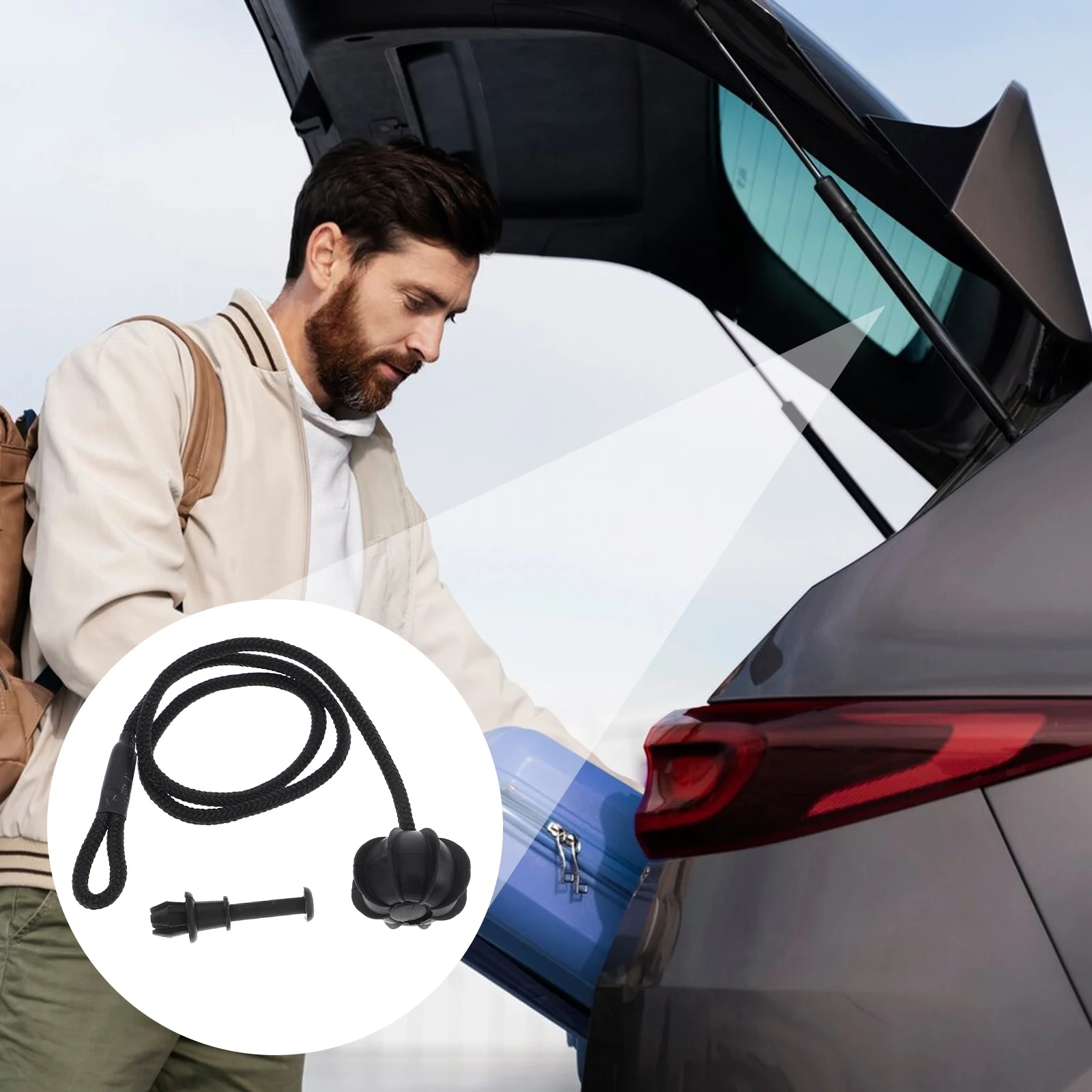 

2 Sets Trunk Boot Straps Parcel Shelf String Adjustable Bungee Cords With Hooks High-Strength Nylon Durable Easy Installation No