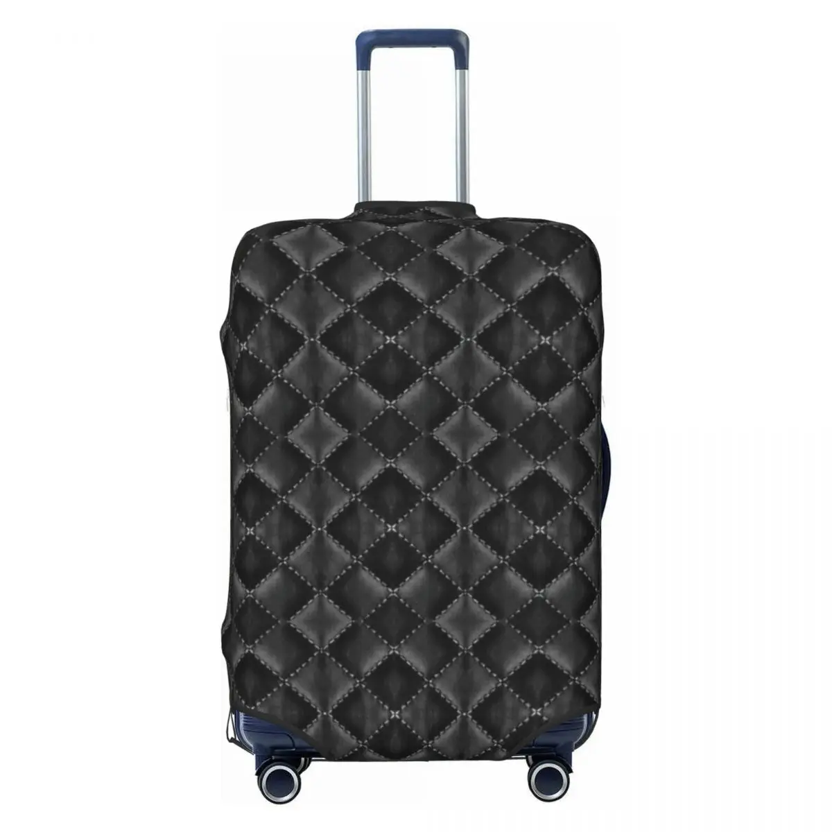 Printed Black Quilted Leather. Leather Print Luggage Protective Dust Covers Elastic Waterproof 18-32inch Suitcase Cover Travel