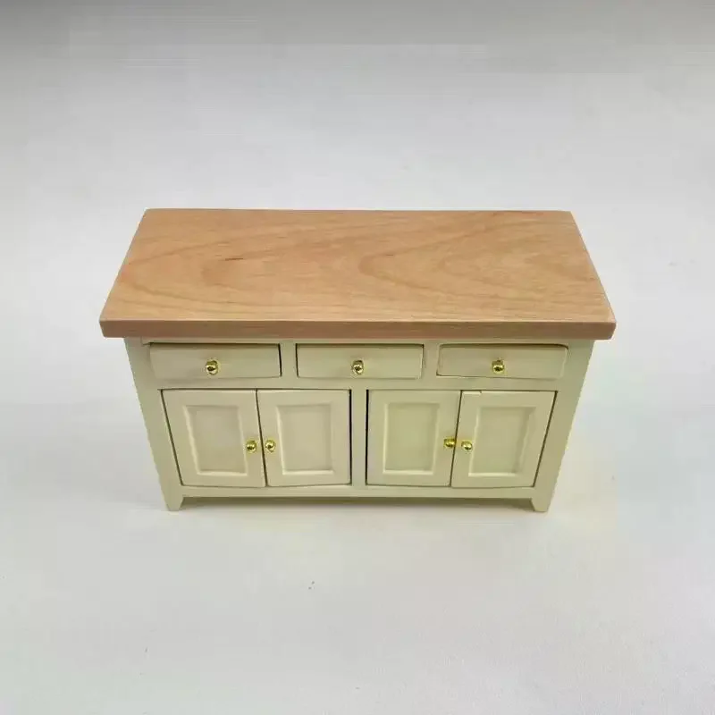 1 Stuks 1/12 Schaal Poppenhuis Kast Woonkamer Miniatuur Berken Poppenhuis Simulatie Opbergkast DIY Accessoires