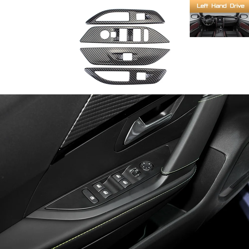 

Fit For Peugeot 208 2020-2025 Left Drive Car Window Glass Lift Trim Switch Button Panel Interior Decorative Sticker