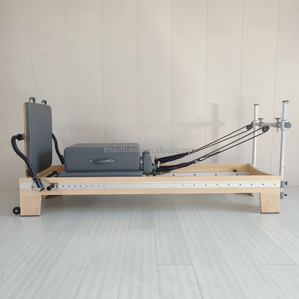 Tmax Maple Wood Sliding Footbar Commercial Reformer Pilates Machine Certified Pilates Reformer