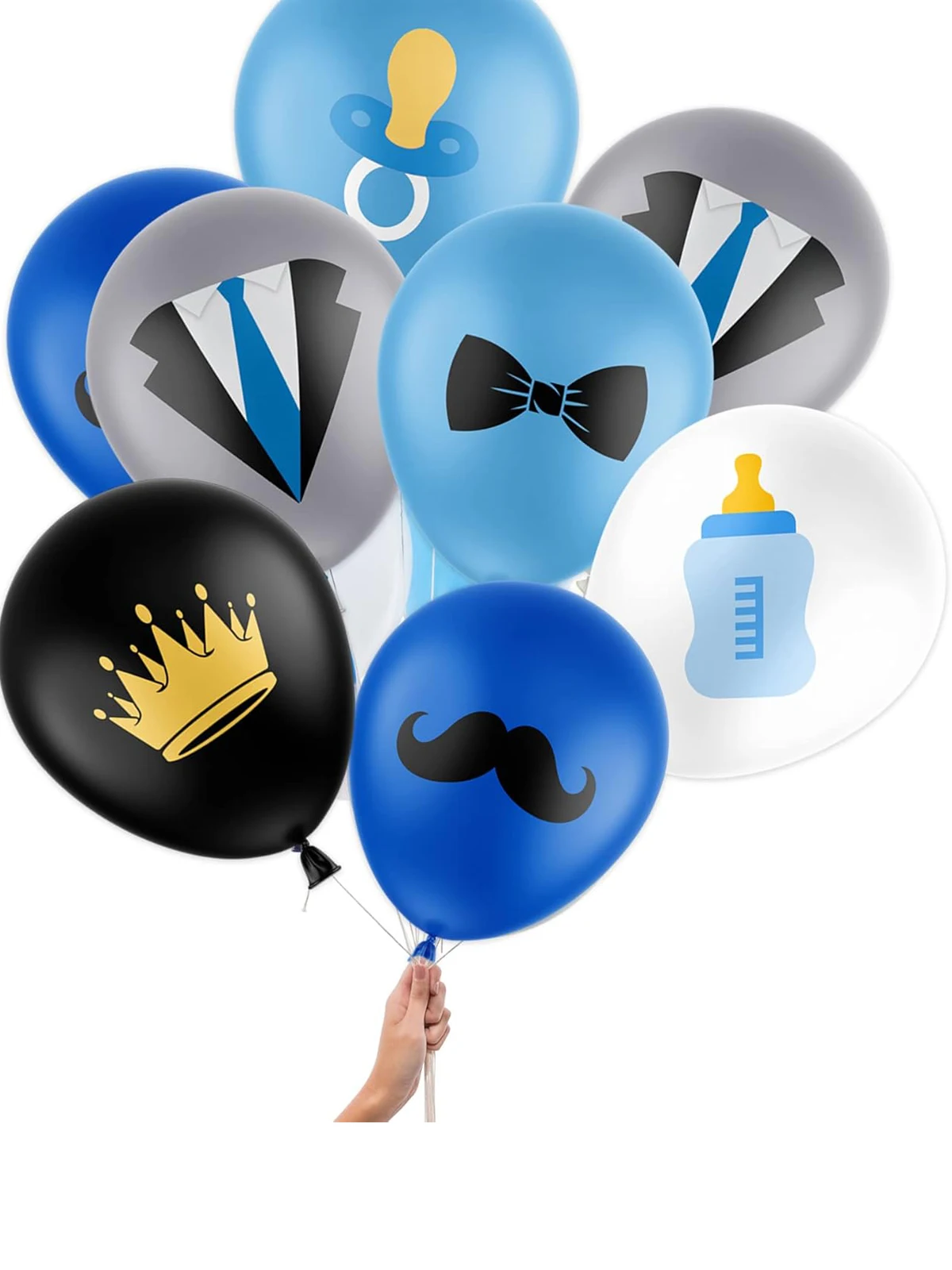 Baby-Jungen-Luftballons Boss Boy-Luftballons für Jungen, Geburtstag, Babyparty, Party-Dekoration