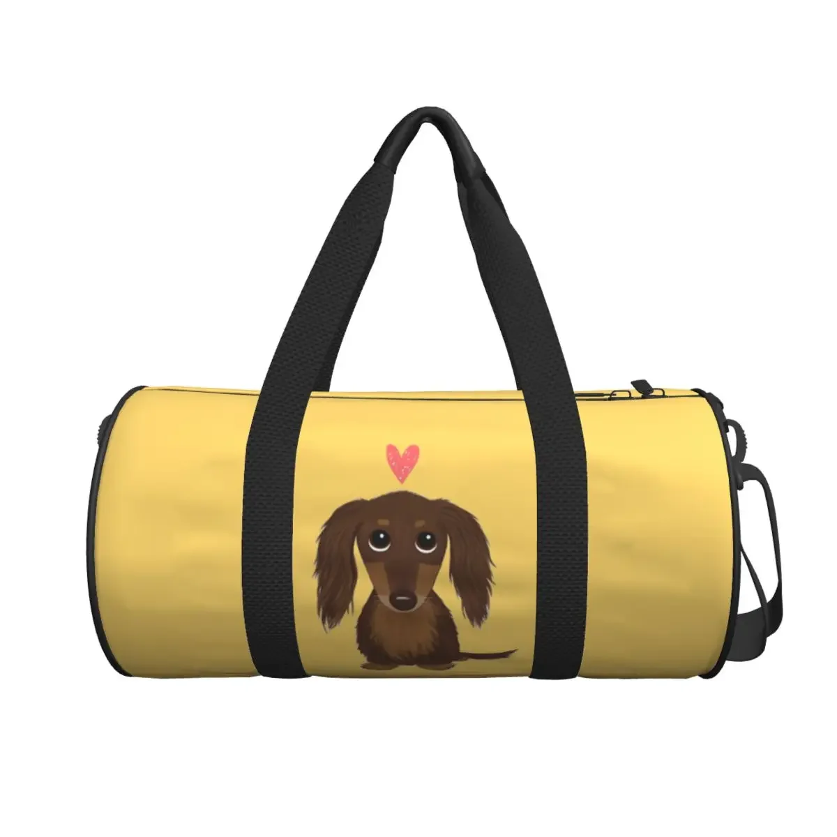 

Милая собака, длинноволосатый шоколад, такса, собака-винер с сердечком, большая спортивная сумка, водонепроницаемая дорожная сумка, дорожная сумка, сумка для фитнеса
