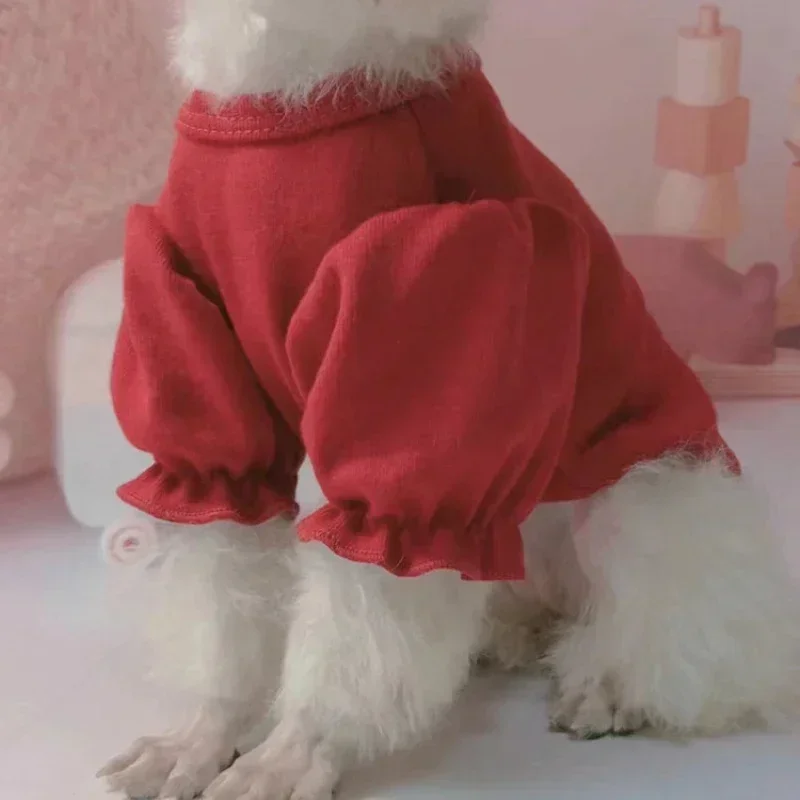 Autumn Winter Dog T-shirt Pajamas Cat Puppy Dog Clothes Yorkie Pomeranian Shih Tzu Maltese Poodle Bichon Pet Clothing Apparel