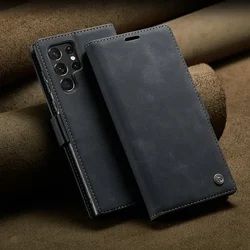 For Samsung S22 Ultra S23 S23+ S24 S25 Flip Cover Luxury Business Leather Case S24 S22 Ultra PLUS S21 S20 FE Magnet Book Bags
