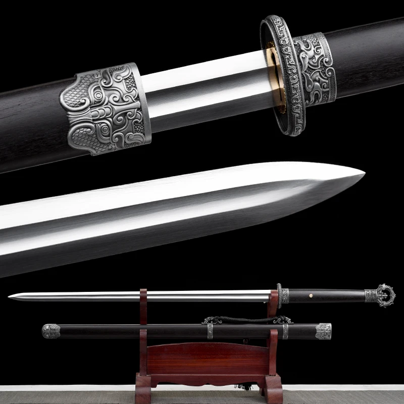Chinese Tang Sword 1060 High Carbon Steel Blade Real Full Tang Sharp Ready Battle Warrior Jian Swords Training Katanas