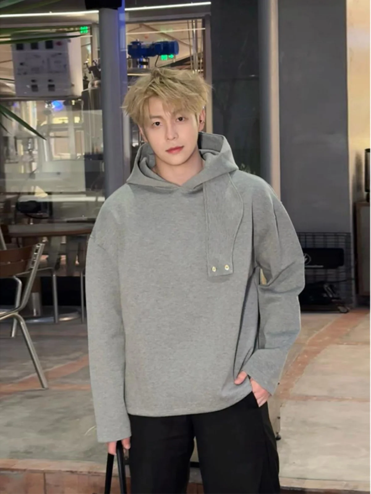 

Мужская толстовка с капюшоном и высоким воротником, плотная и жесткая, осенне-зимняя, в американском стиле, Cleanfit, верхняя одежда для пар, из полиэстера