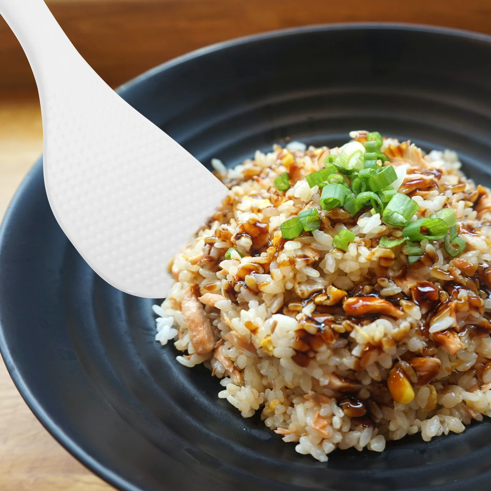 

2Pcs Ceramic Rice Spoon Thickened Practical Kitchen Rice Paddle Scoop Non-Stick Household Cooking Meal Spoon