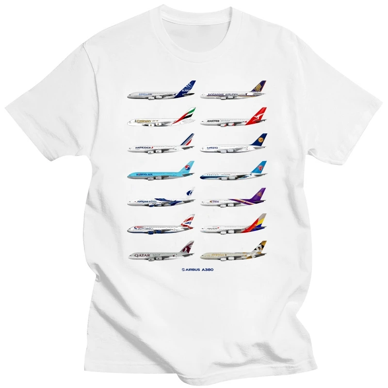 Cotton Tshirt mens summer Tops summer tshirt AIRBUS AVIATION Flight T-shirt men cotton top Man Brand T-shirt Bigger size