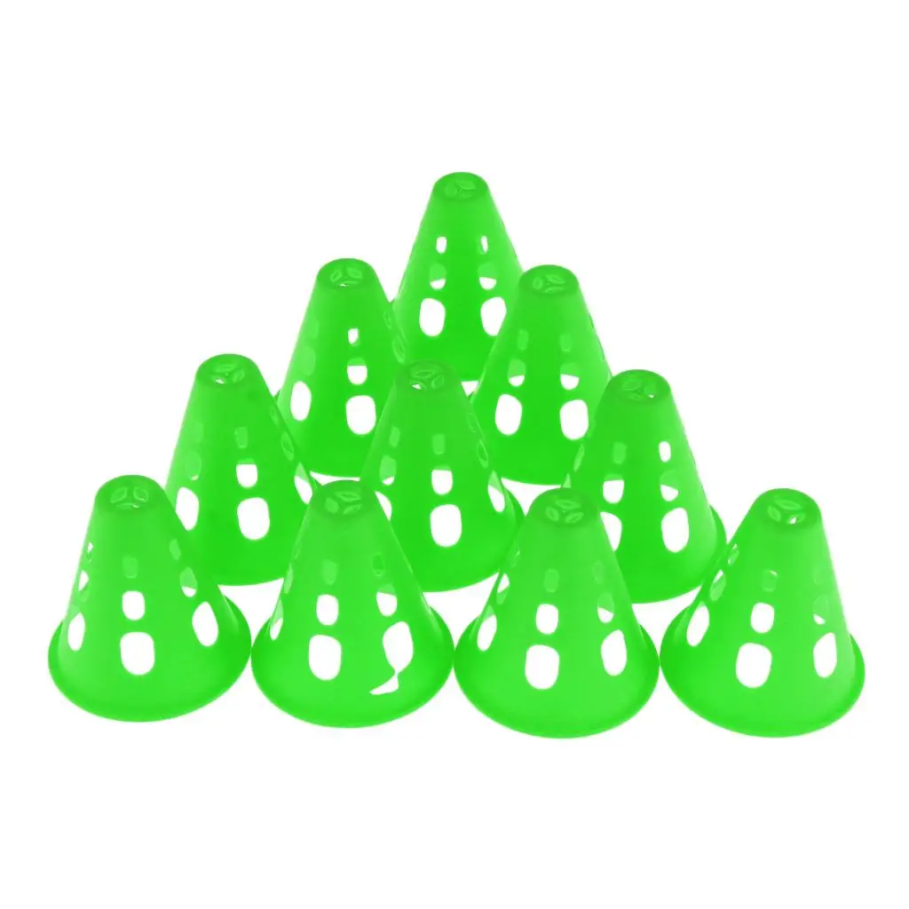 3-6pack 10pcs Mini Windproof Sport Training Traffic Road Cones Green