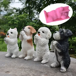 3D 21cm Large Standing Dog Candle Silicone Mold Standing Animal Cat Cake Chocolate Silicone Mold Epoxy Silicone Mold Home Decor