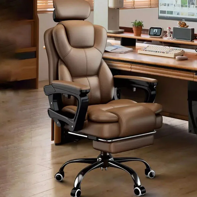 Luxury and comfortable office chairs, leather wheels, ergonomic sliding office chairs, study armrests, Sillas De Gamer Home