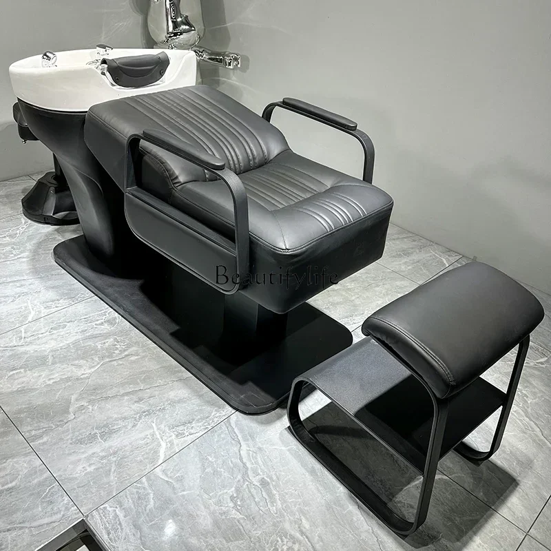 

Barber Shop Lying Half Shampoo Chair for Hair Salon Hair Salon Ceramic Basin Sitting